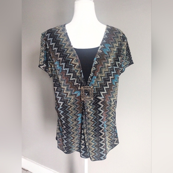 Christopher & Banks Chevron Style Top - Picture 1 of 4
